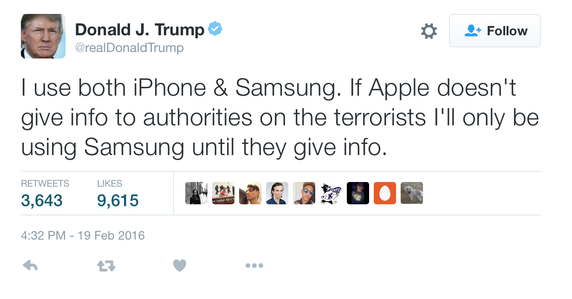 donald trump la fan trung thanh cua samsung noi khong voi iphone