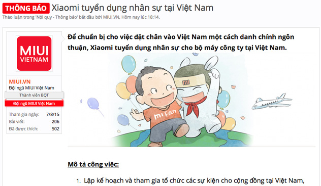xiaomi bat ngo thong bao tuyen dung tai viet nam sap chinh thuc tham gia cuoc choi chinh hang