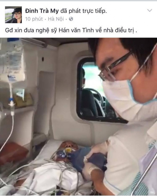 nghe si han van tinh da duoc gia dinh dua ve nha cham soc