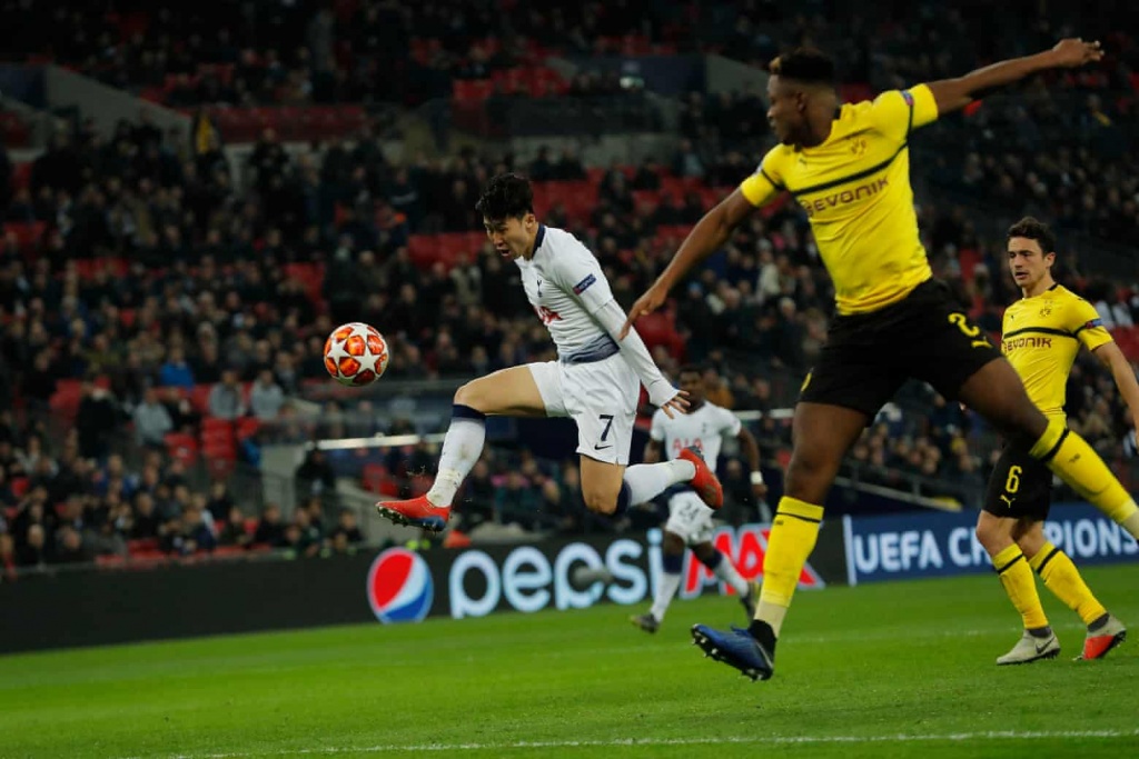 truc tiep tottenham vs dortmund son heung min lap cong spurs vuon len dan truoc