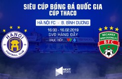 Link xem trực tiếp Hà Nội FC vs Becamex Bình Dương, Siêu cúp Quốc gia 2019