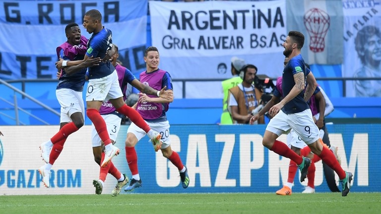 video ban thang ket qua phap vs argentina vong 18 world cup 2018 mbappe thang hoa phap di tiep xung dang