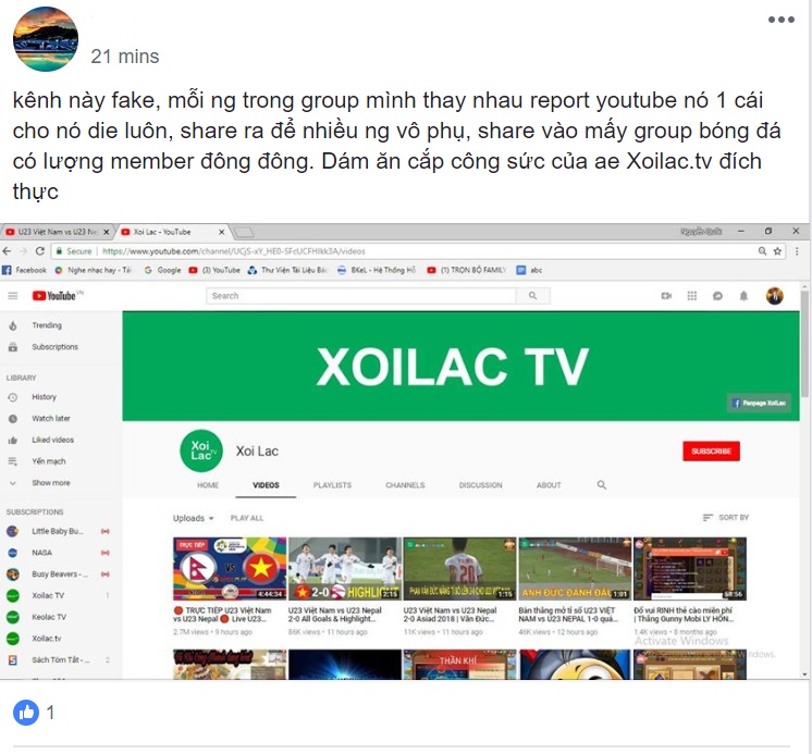 cu dan mang phat cuong voi xoi lac tv vi khong duoc xem u23 viet nam tren truyen hinh
