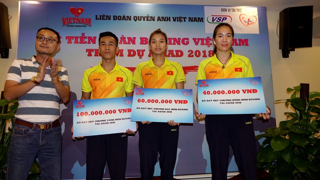 moi huy chuong vang cua boxing viet nam o asiad 2018 se duoc tap doan tan hiep phat thuong 100 trieu dong
