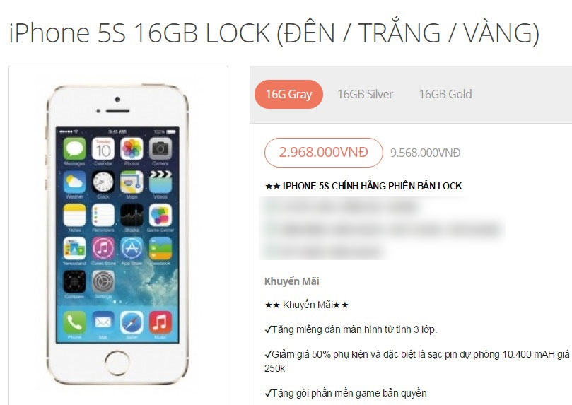 iphone 5s xach tay tiep tuc giam gia