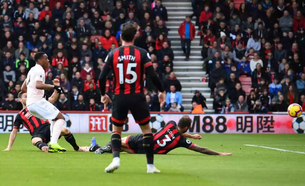 truc tiep bournemouth vs mu 1 1 h1 vong 11 ngoai hang anh quy do co ban go hoa