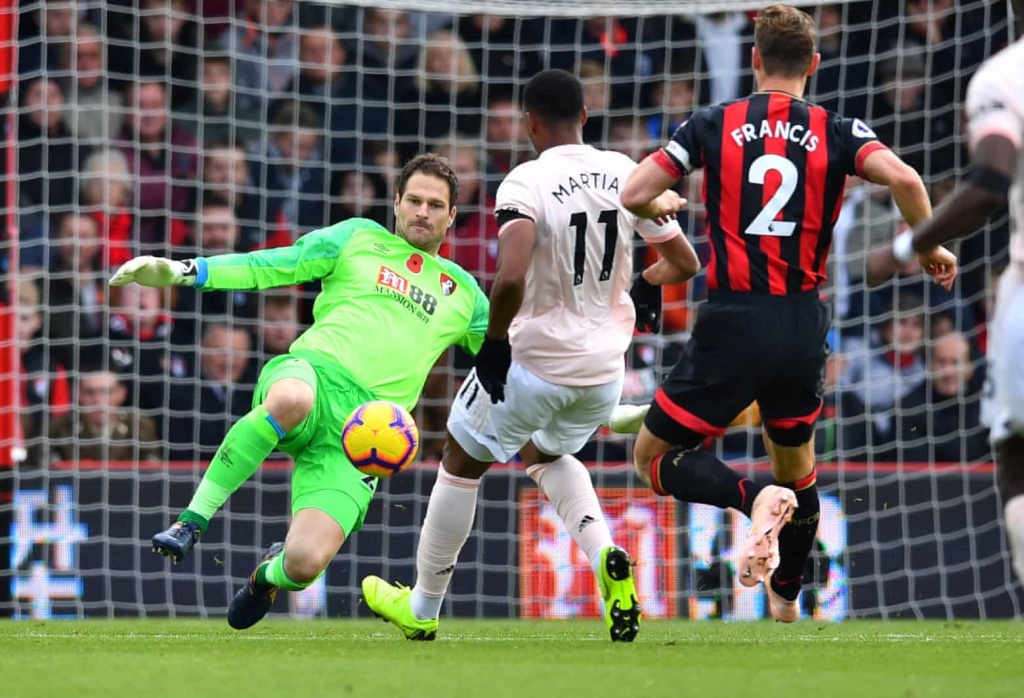 truc tiep bournemouth vs mu 1 1 h2 vong 11 ngoai hang anh quy do ep san