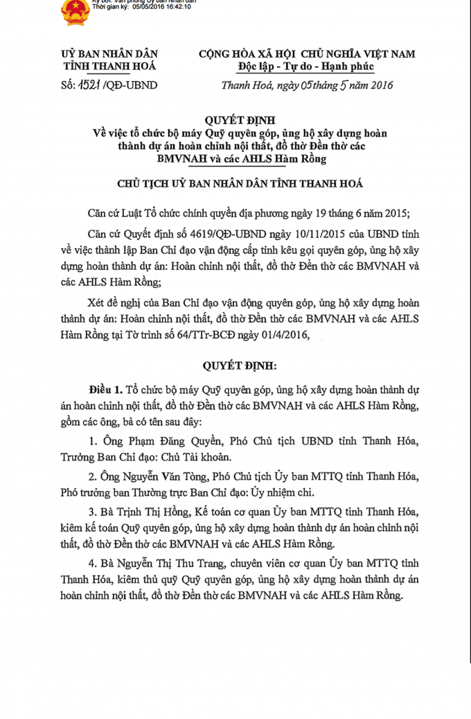 ubnd tinh thanh hoa thanh lap bo may xin kinh phi cho cong trinh tram ty dang bao hanh da hu hong