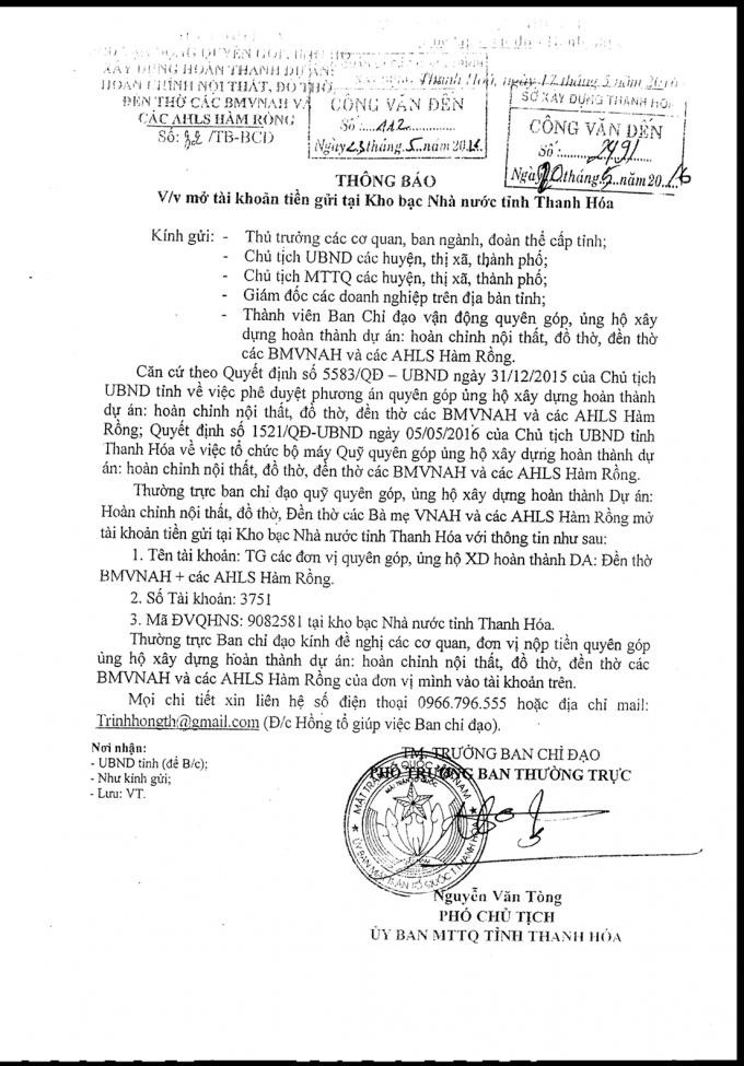 ubnd tinh thanh hoa thanh lap bo may xin kinh phi cho cong trinh tram ty dang bao hanh da hu hong