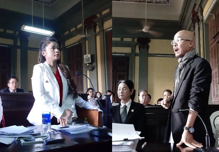 nhung giay phut cang thang giua ong dang le nguyen vu va ba le hoang diep thao tai toa