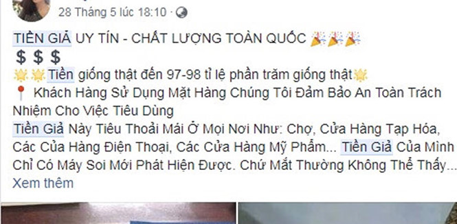 can than keo sap bay lua tien gia tren facebook