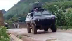 Clip: Xe bọc thép tiến vào sào huyệt ma túy tại Lóng Luông