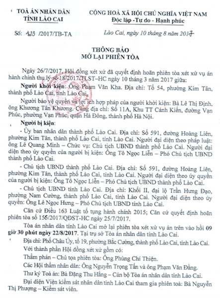 chu tich tinh lao cai chuan bi hau toa 3 vu nguoi dan khoi kien trong mot ngay