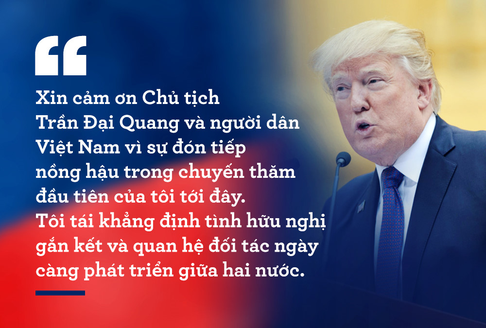 10 phát biểu ấn tượng của TT Trump trong chuyến thăm VN 10 phat bieu an tuong cua tt trump trong chuyen tham vn