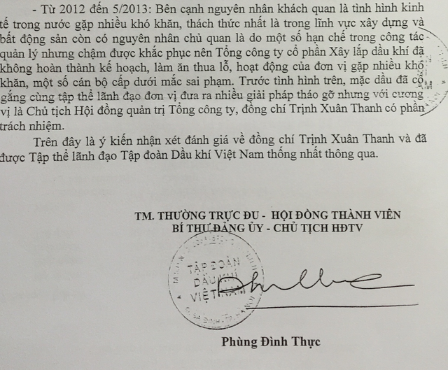 ong phung dinh thuc da ky nhan xet gi ve trinh xuan thanh