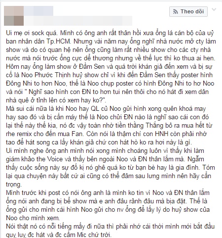noo phuoc thinh len tieng truoc tin don huy show va xuc pham ha ho dong nhi