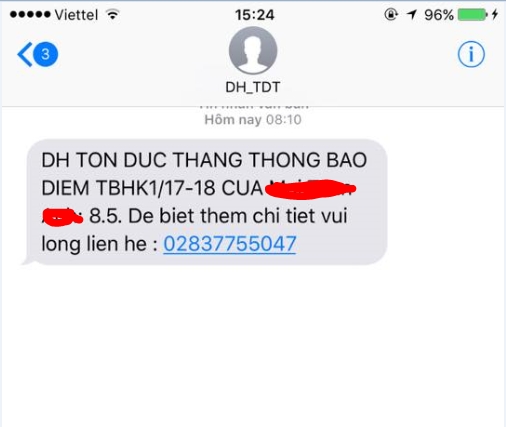 nhan tin nhan bao diem hoc ky cua con tu dh ton duc thang phu huynh tranh luan soi noi