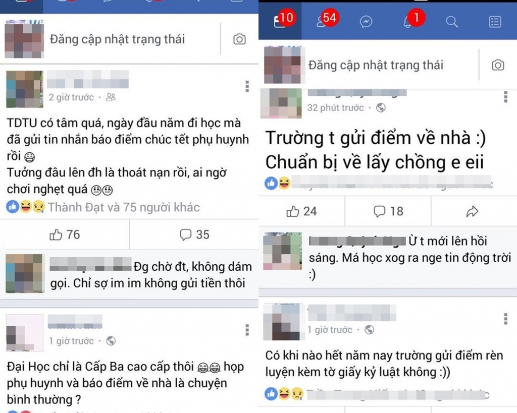 nhan tin nhan bao diem hoc ky cua con tu dh ton duc thang phu huynh tranh luan soi noi