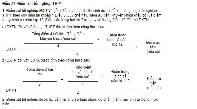 hieu the nao ve quy dinh 5 diem tro nen moi duoc cong nhan tot nghiep thpt