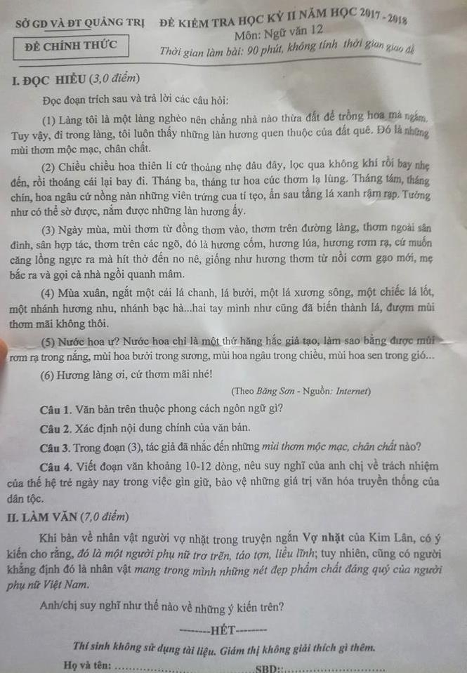 giai chi tiet de kiem tra hoc ky ii mon van so gddt quang tri