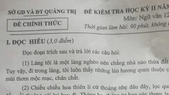 Gợi ý giải đề kiểm tra học kỳ II môn Văn Sở GD&ĐT Quảng Trị