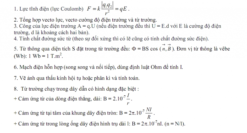 khoanh vung noi dung on tap va bo 6 de giu p thi sinh gia nh 7 9 die m mon va t ly thpt quo c gia