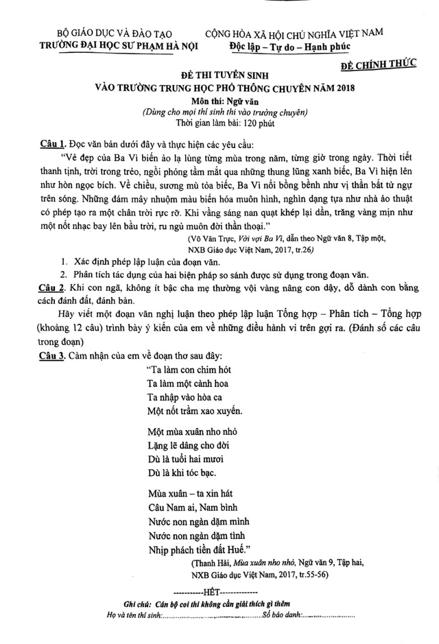 de van lop 10 chuyen dh su pham khong co diem moi la pho diem chung la 7