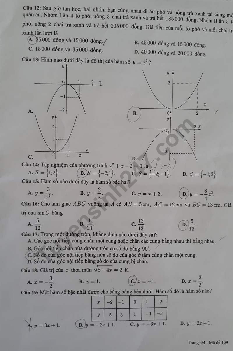 da p a n ki thi tuye n sinh lo p 10 mon toan so gddt ca n tho