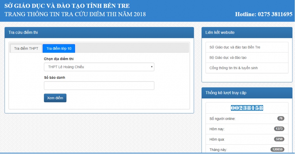 tra cuu diem thi vao lop 10 so gddt ben tre nam 2018 2019