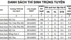 Danh sách trúng tuyển vào lớp 10 trường THPT chuyên Chu Văn An Sở GD&ĐT Bình Định