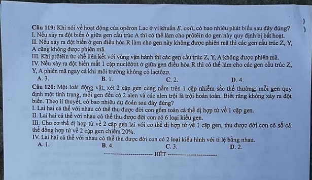 goi y da p a n de thi thpt quo c gia 2018 mon sinh ho c ma de 213
