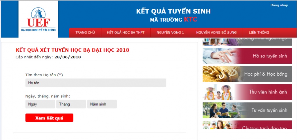 Đại học Kinh tế Tài chính TP HCM công bố điểm chuẩn xét học bạ dai hoc kinh te tai chinh tp hcm cong bo diem chuan xet hoc ba tu 18 22 diem
