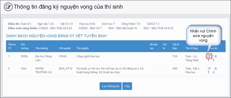 huong dan thay doi nguyen vong xet tuyen dai hoc cao dang truc tuyen