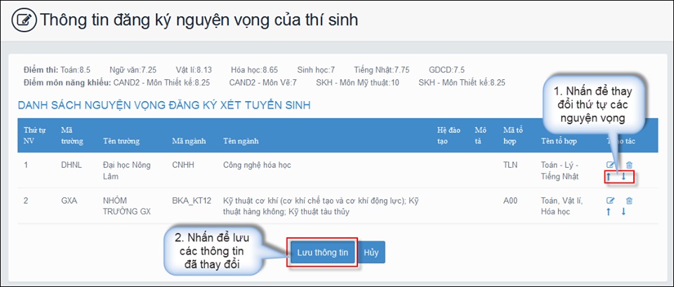 huong dan thay doi nguyen vong xet tuyen dai hoc cao dang truc tuyen