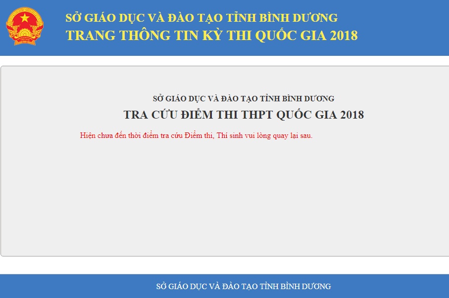 tra cuu diem thi thpt quoc gia 2018 tai binh duong chinh xac nhat