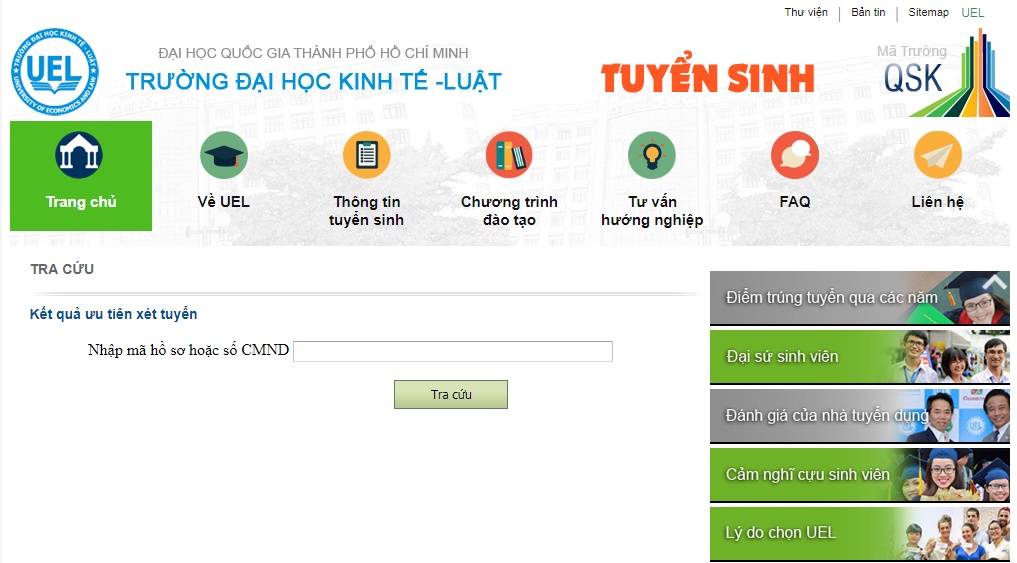 truong dh kinh te luat cong bo ket qua xet tuyen thang nam 2018