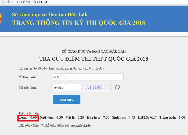 mot thi sinh duoc nang diem thi toan tu 06 len 72 sau phuc khao