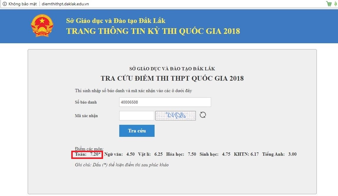 mot thi sinh duoc nang diem thi toan tu 06 len 72 sau phuc khao