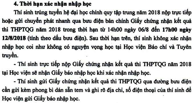 diem chuan hoc vien bao chi va tuyen truyen