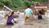 cau be nguoi thai 7 nam den truong tren doi chan ban