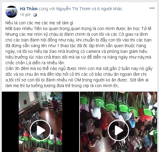 phan no clip co giao mam non cho ca chuc be lao vao danh mot ban trong lop
