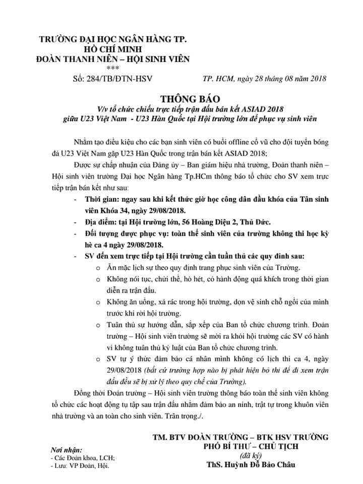 hang loat dai hoc tai tp hcm cho sinh vien xem tran u23 viet nam vs u23 han quoc