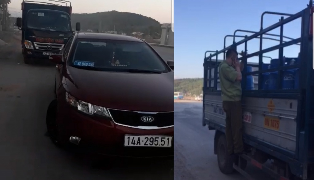 quang ninh dung xe bao chi chan xe cho ga 3 can bo cong chuc bi dinh chi