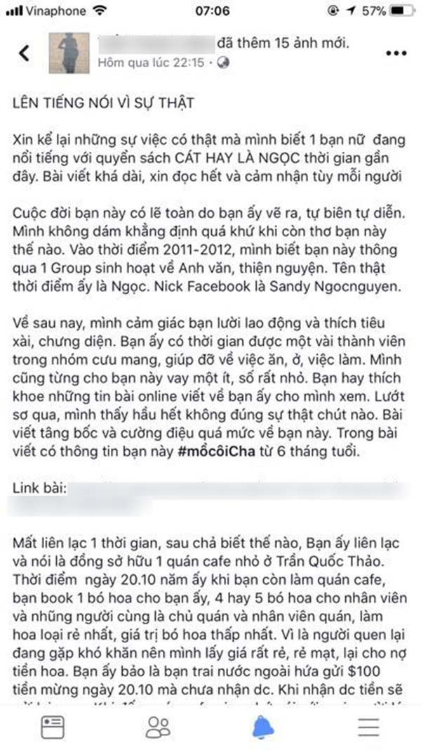 em ho bat ngo len tieng to sandy bich ngoc noi lao bi ca dong ho tu mat