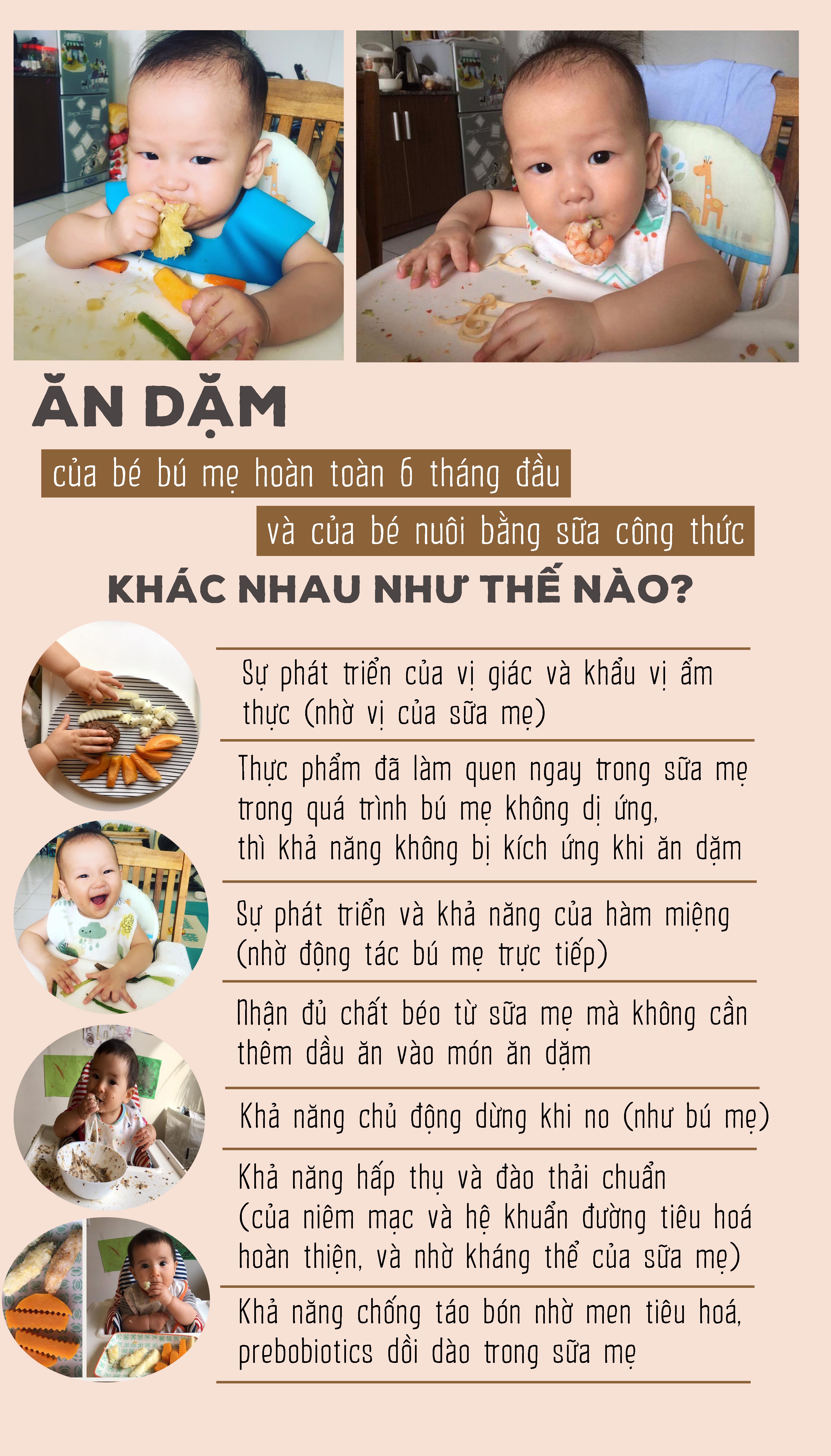 khac biet trong an dam cua be bu me hoan toan 6 thang dau va be bu sua cong thuc