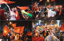 Chất nhất quả đất: Cặp đôi chụp ảnh cưới giữa 'tâm bão' mừng U23 VN chiến thắng lịch sử