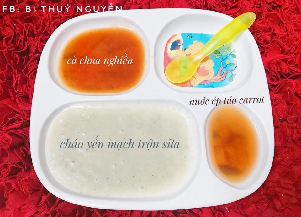 thuc don an dam kieu nhat 30 ngay dau cua em be 6 thang tuoi