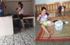 Vừa bế con vừa làm việc nhà - bức ảnh nói thay nỗi niềm của các bà mẹ có con nhỏ