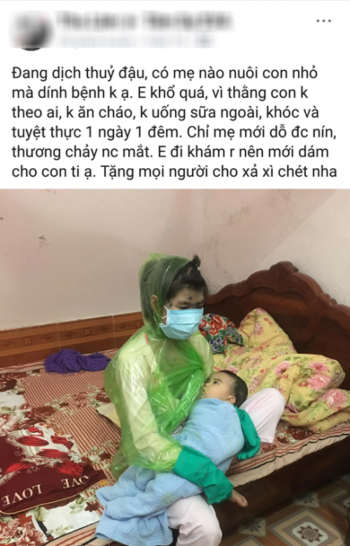 hinh anh me tre bi thuy dau phai trum ao mua kin mit cho con trai bu sua khien cu dan mang vua thuong vua buon cuoi
