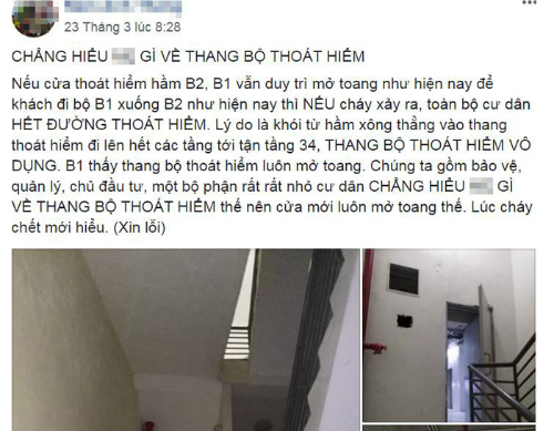 sau chay carina dan chung cu ha noi cap tap lo phong hoa hoan